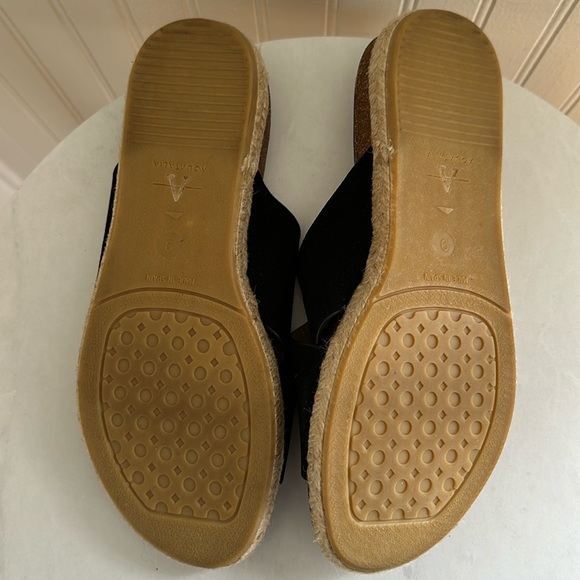 Aquatalia Elyse Espadrille Sandals Suede/Snake Black - Picture 9 of 11